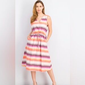 Gap Sleeveless Midi Dress in Linen-Cotton